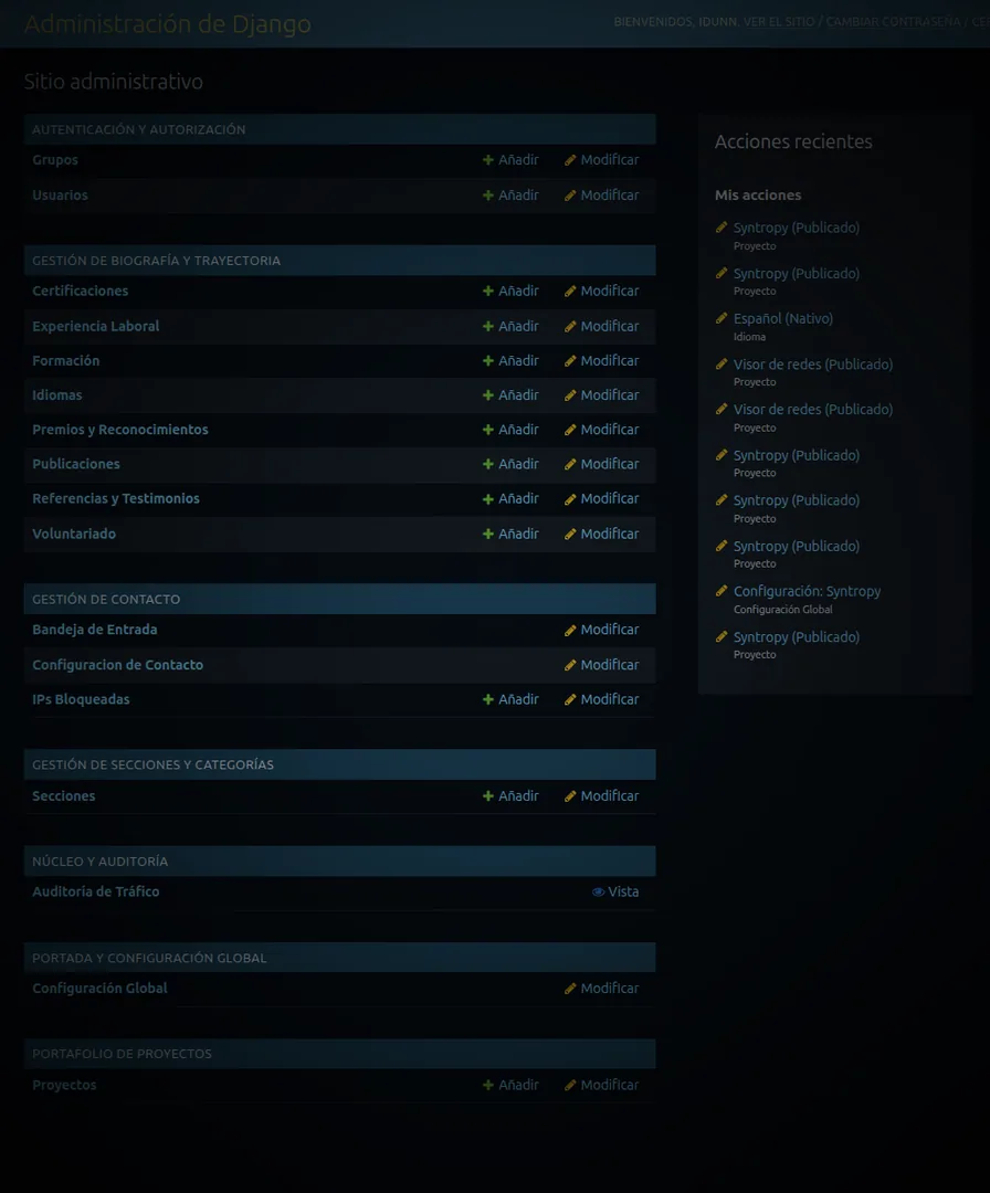 Admin panel